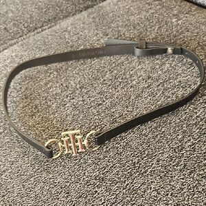 Skinny Black Belt with Gold Buckle